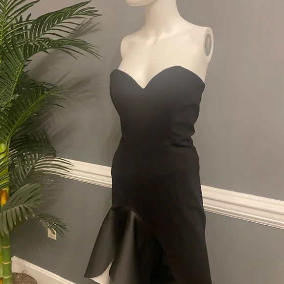 Jovani Black and White Strapless Ruffle Formal Dress. - Picture 6 of 12